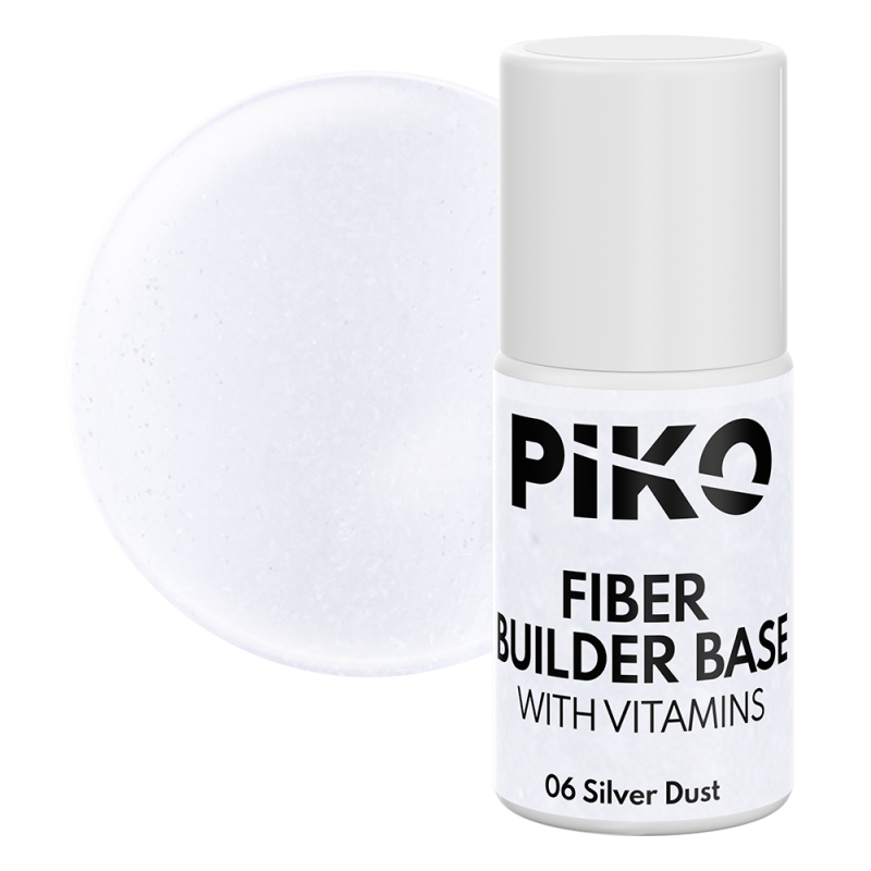 Base Coat, Fiber Builder Base cu Vitamine, Piko, 7 ml, 06 Silver Dust