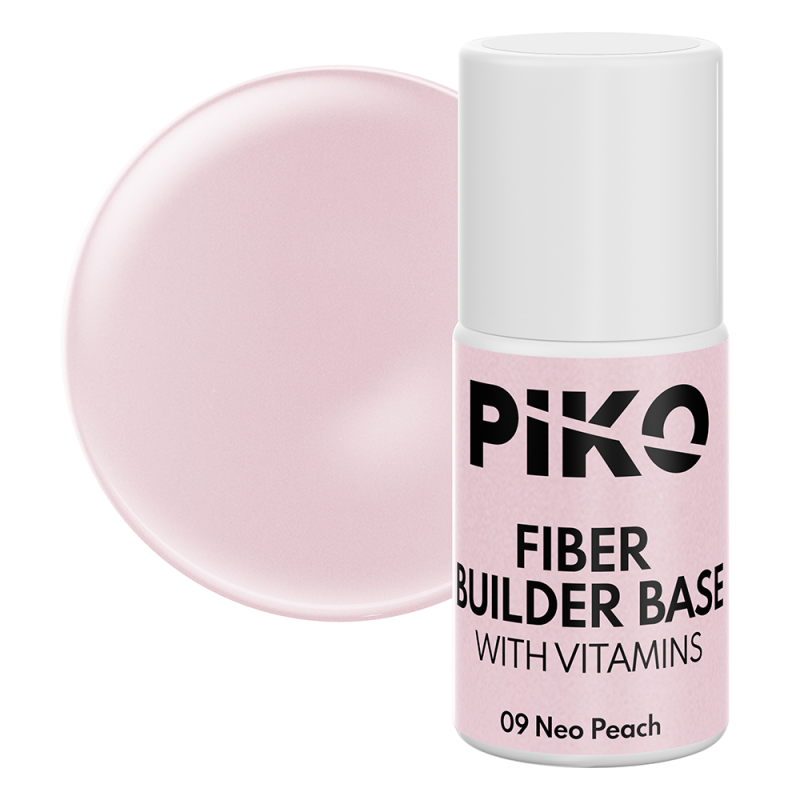 Base Coat, Fiber Builder Base cu Vitamine, Piko, 7 ml, 09 Neo Peach