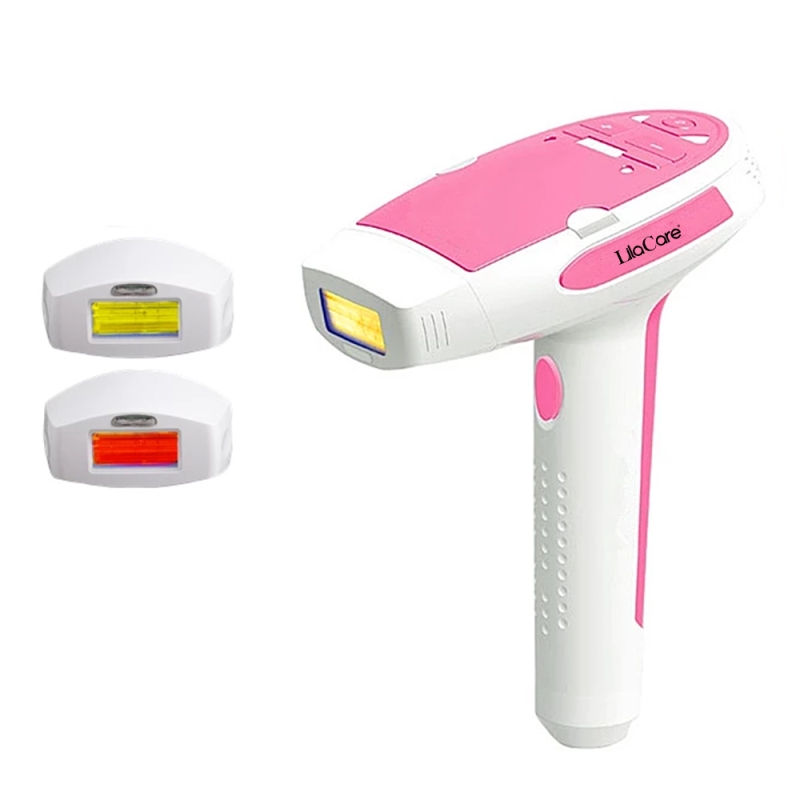 Epilator IPL Lila Care, epilare definitiva, cu functie de rejuvenare, 300.000 pulsatii, 5 trepte de intensitate, Alb/Roz