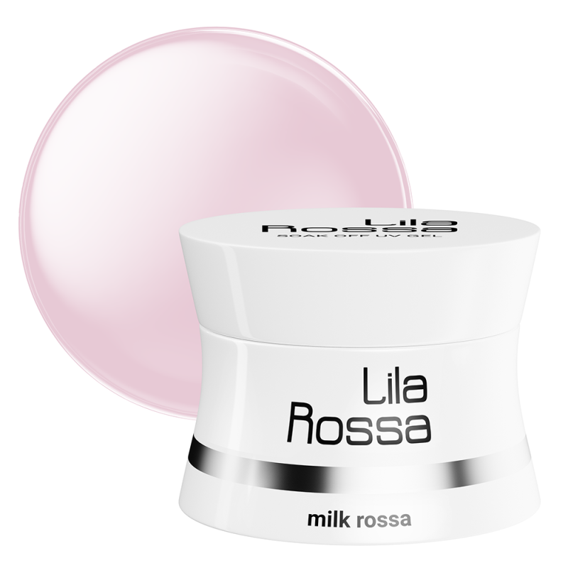 Gel UV de constructie Lila Rossa, Soak off, 15g, Milk Rossa