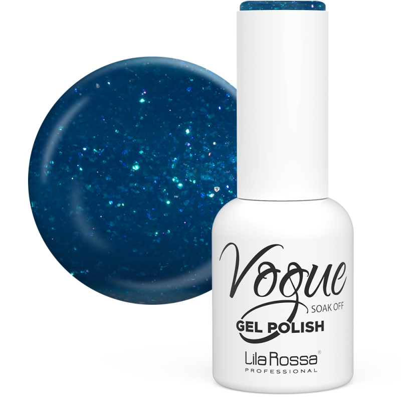 Oja semipermanenta Lila Rossa Vogue 66 blue goldstone sclipici 10 ml