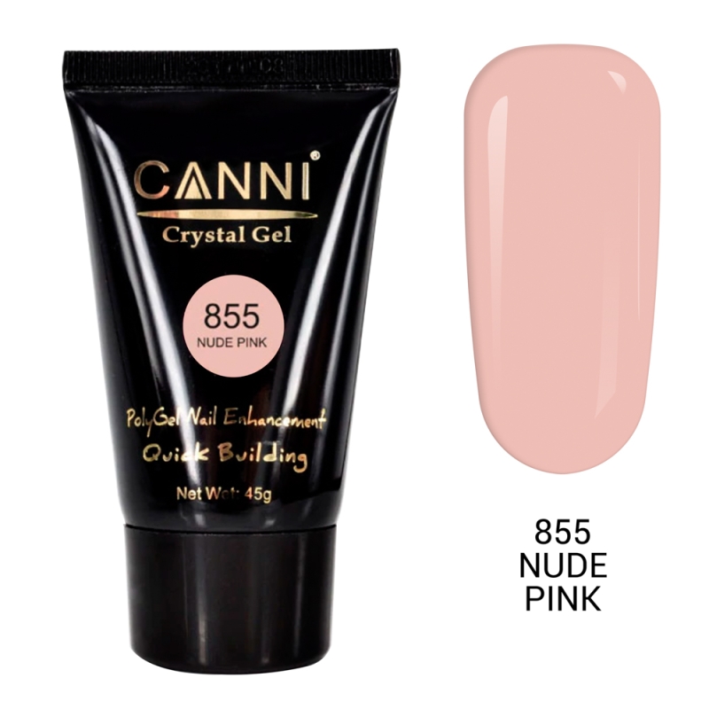 Polygel Canni, Crystal Gel, 45 g, 855 Nude Pink