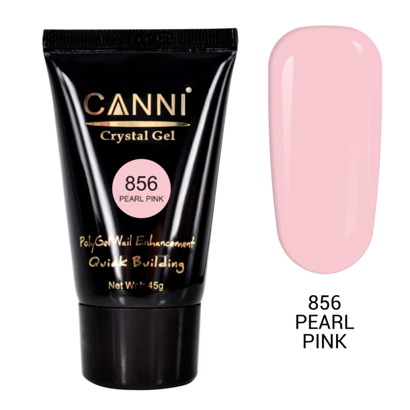 Polygel Canni, Crystal Gel, 45 g, 856 Pearl Pink