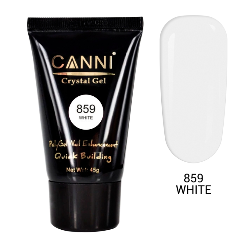 Polygel Canni, Crystal Gel, 45 g, 859 White