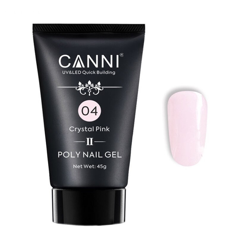 Polygel uv Canni pentru constructie unghii, Premium 04, 45 ml, crystal pink