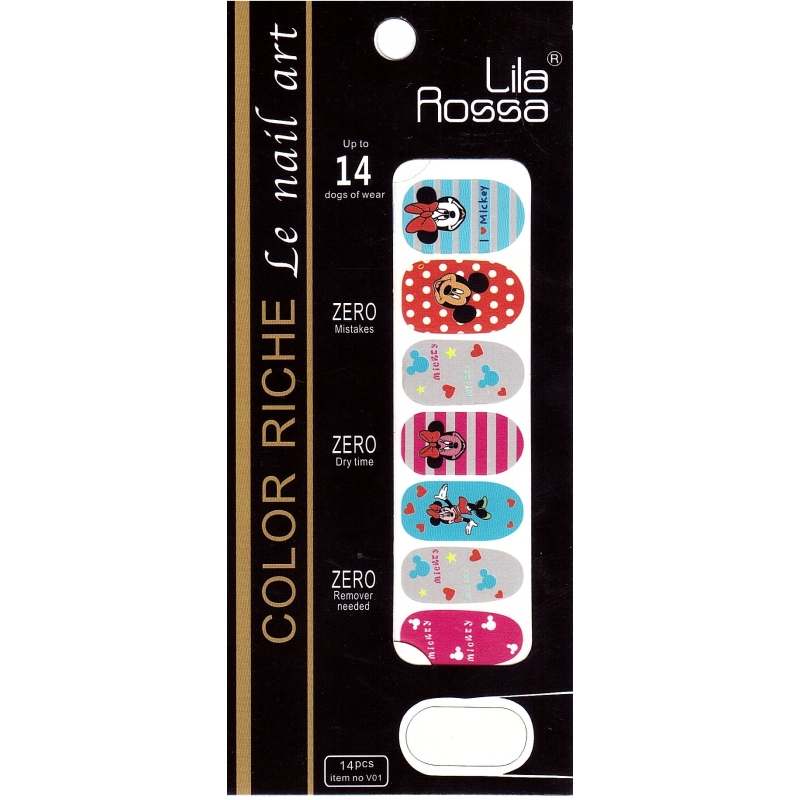 Sticker pentru unghii nail art, Lila Rossa, 14 in 1, nr 19