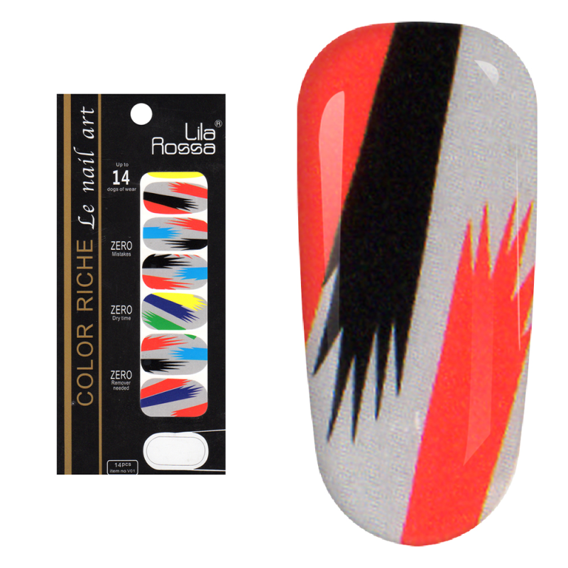 Sticker pentru unghii nail art, Lila Rossa, 14 in 1, nr 7