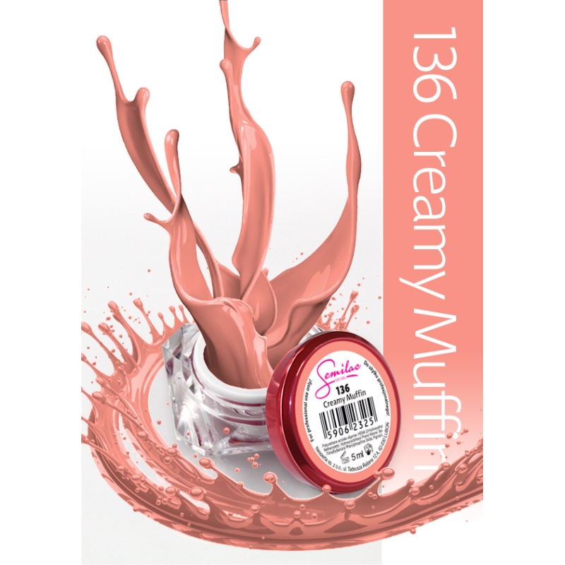 Gel uv color Semilac, Creamy Muffin 136