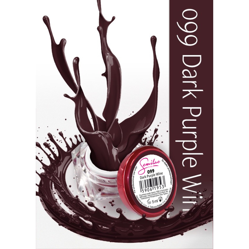 Gel uv color Semilac, dark purple Wine 099