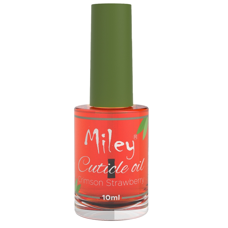 Ulei cuticule cu pensula, Miley, aroma Crimson Strawberry, 10 ml