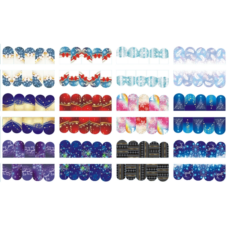 Set stickere nail art Lila Rossa, pentru Craciun, Revelion si iarna, 24 buc, bn-209-212