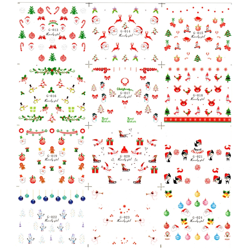 Sticker A4 pentru decor unghii 12 in 1, Christmas, g024