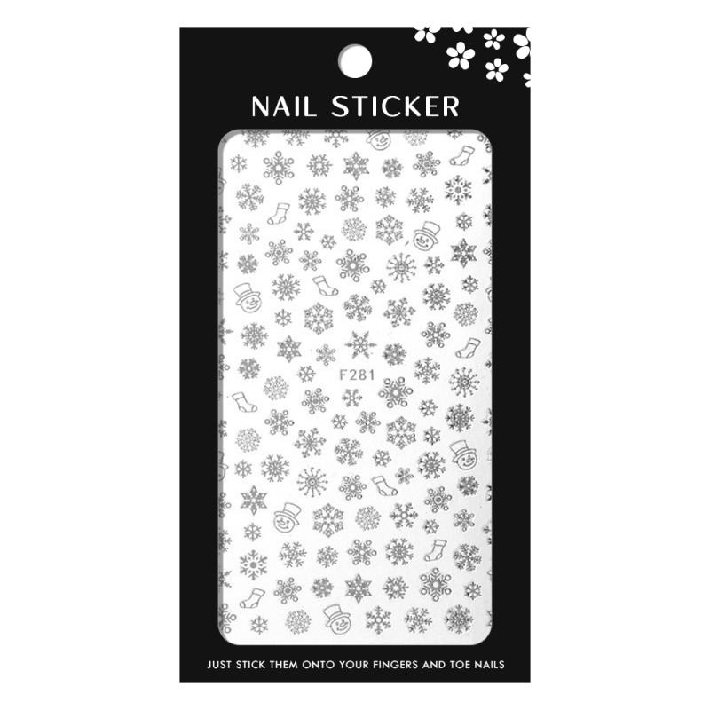 Stickere pentru decor unghii Lila Rossa, Craciun, Revelion, pentru iarna, f281-silver