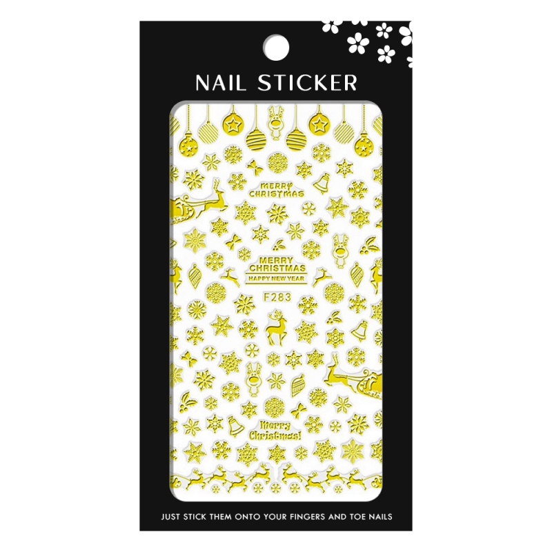 Stickere pentru decor unghii Lila Rossa, Craciun, Revelion, pentru iarna, f283-gold