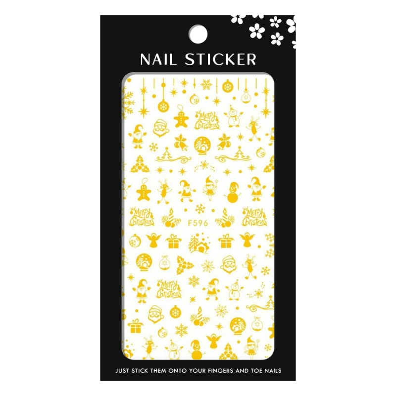 Stickere pentru decor unghii Lila Rossa, Craciun, Revelion, pentru iarna, f596-gold