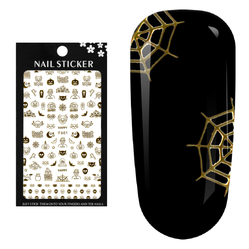 Stickere pentru decor unghii Lila Rossa, Halloween, f601-gold