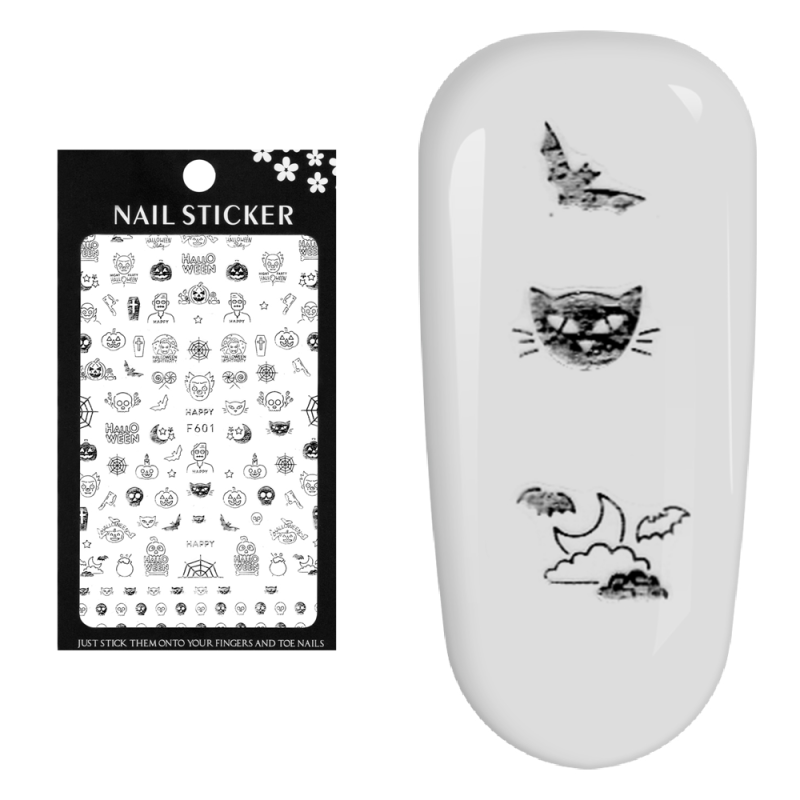 Stickere pentru decor unghii Lila Rossa, Halloween, f601-silver