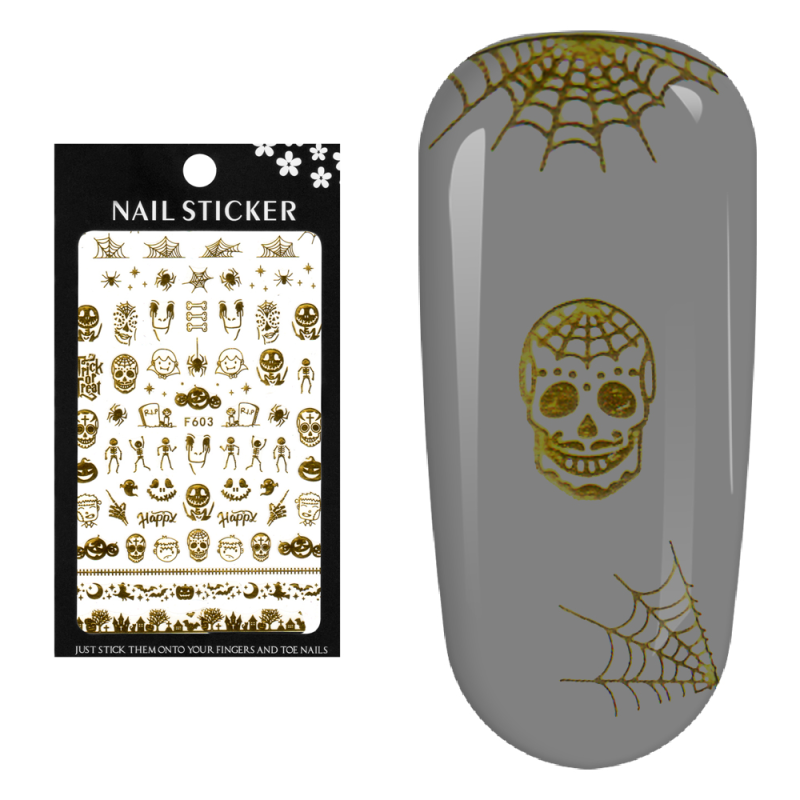 Stickere pentru decor unghii Lila Rossa, Halloween, f603-gold