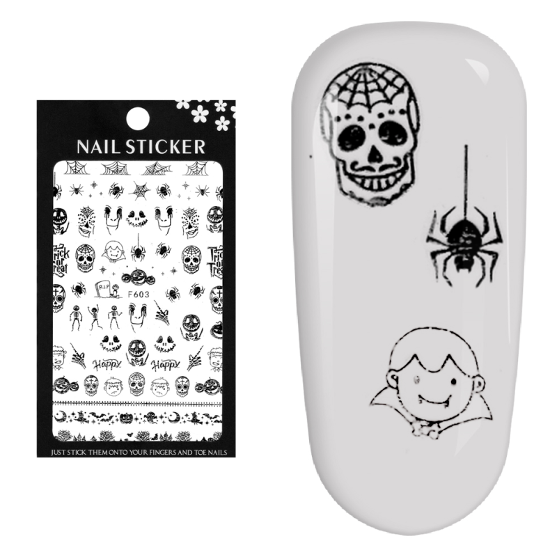 Stickere pentru decor unghii Lila Rossa, Halloween, f603-silver