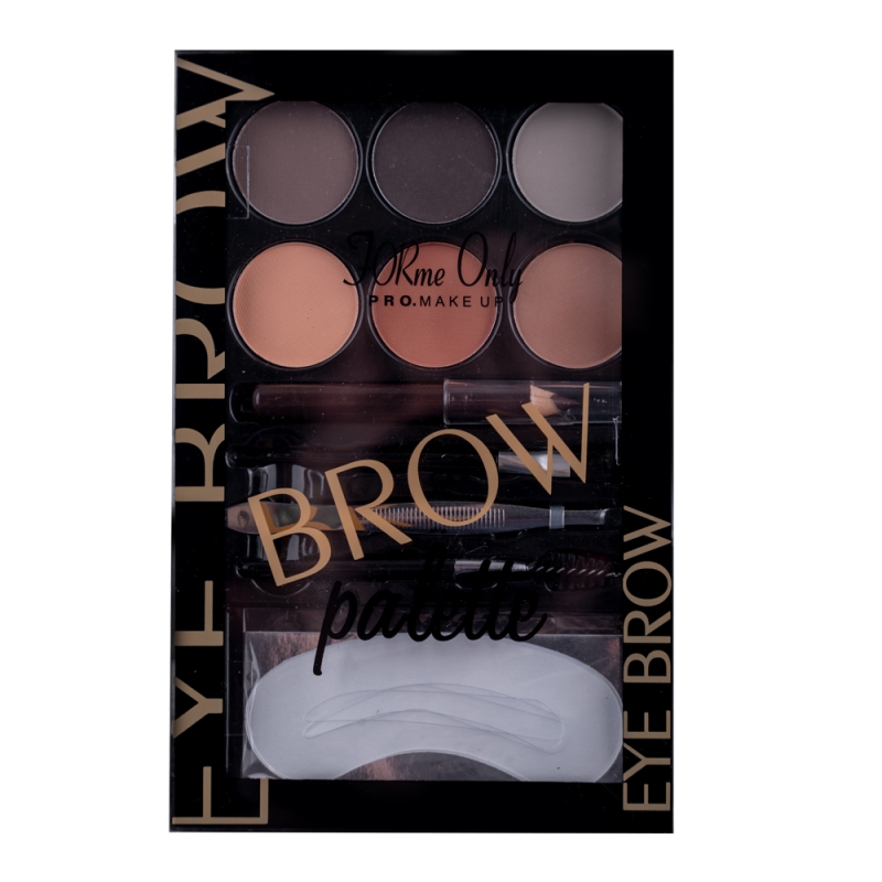 Paleta completa stilizare sprancene Miss Rose, Perfect Eyebrow, cu 6 nuante, creion, penseta si pensula