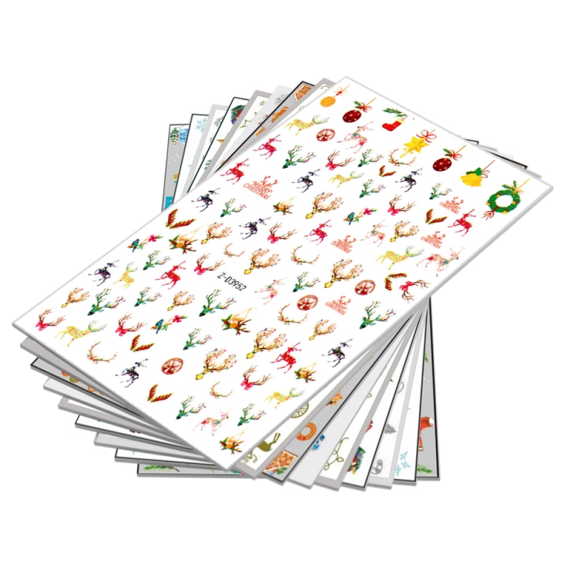 Set 12 stickere nail art Lila Rossa, pentru Craciun, Revelion si iarna, 777-09-3A2