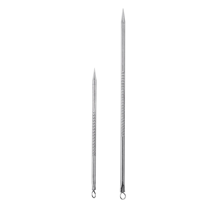 Set 2 ustensile pentru indepartarea punctelor negre si a acneei cu 2 capete perforare si extragere, inox, IM14