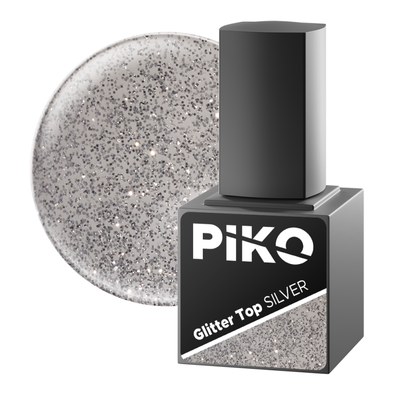 Top coat Piko, Glitter Top, 10g, Silver