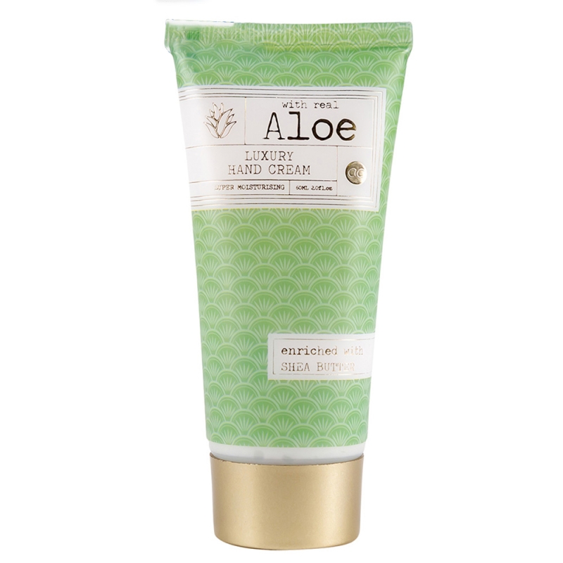 crema de maini, Hand cream PREMIUM COLLECTION - ALOE VERA with Aloe Vera and Shea Butter (mineral oil and paraben free), 60ml in tube, fragrance: Aloe, col. green/white, PU 12/48, set cadou craciun