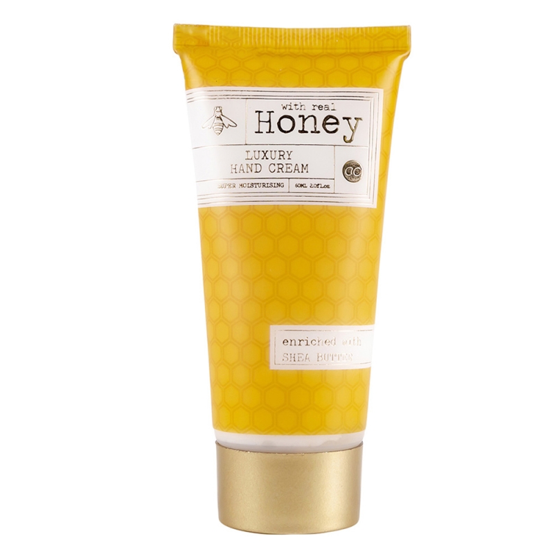 crema de maini, Hand cream PREMIUM COLLECTION - HONEY with Honey extract and Shea Butter (mineral oil and paraben free), 60ml in tube, fragrance: Honey, col. yellow/white, PU 12/48, set cadou craciun