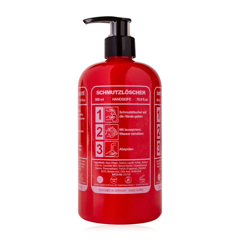 Set cadou barbati, sapun, 500ml hand soap DIRT EXTINGUISHER in fire extinguisher shaped bottle, fragrance: Musk, col. red/white, PU 6/24, set cadou craciun