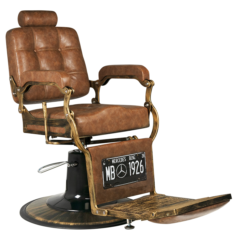 Scaun frizerie barber shop Gabbiano boss old leather light Brown