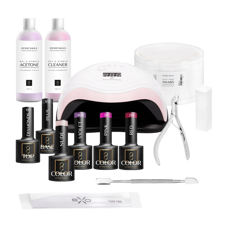 Kit unghii cu Oja Semipermanenta OCHO NAILS starter kit 1